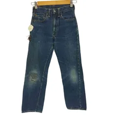 リーバイス Levis 70S 302 ボタン裏刻印無 SCOVILL ZIP ポケット裏 シングル BIG E 赤耳 フロント スナップボタン オレンジステッチ ジップフライ デニムパンツ ボーイズ規格 レディース 表記無 