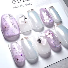 61.ショートバレリーナ04348 桜ネイル　卒入学式　ネイルチップ　ピンクネイル　マグネットネイル