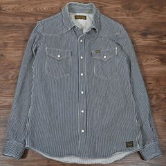 IRON HEART アイアンハート ヒッコリー 長袖シャツ ウエスタンシャツ