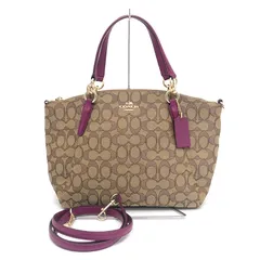 コーチ 2WAYトートバッグ F36625 シグネチャー ベージュ×マゼンタ