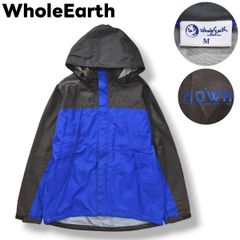 홀 어스 WholeEarth 나일론 재킷 마운틴 파커 윈드 브레이커 레인 웨어 점퍼 M 블루 x 그레이 아웃도어 타운 유스 레저 맨즈