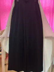 UNIQLO ブラック 基本 ワイド スラックスパンツ