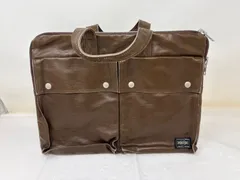 ◆PORTER ポーター ブリーフケース 茶色 ブラウン レザー 中古現状◆20512★