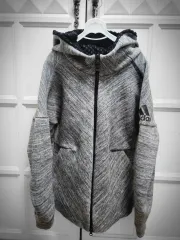 アディダス 起毛 フードジップアップ グレー/1万円 値下げ