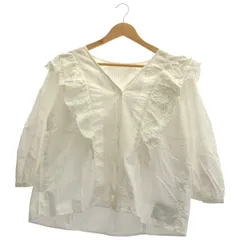 SLOBE IENA (スローブイエナ) ■■ ① 24051912400030 刺しゅうフリルVネックブラウス レディース ホワイト FREE