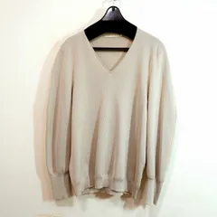 【洗える】 iCB (S) シンセティックヤーンスムース Vネックニット アイシービー 長袖 ニット Vネック ライトベージュ系 KRCYNW0404　K2-98