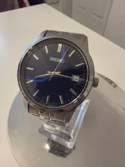 SEIKO 6N52 メタル クオーツ時計 ネイビー ダイアル