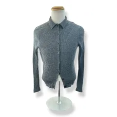 UNIQLO エクストラファインメリノウール メリノリブポロカーディガン ダークグレー レディースXL ユニクロ 251-469483 (44-36)  秋 冬 古着