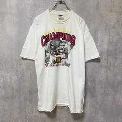 古着 used　NFL　Super Bowl　アメフト　半袖プリントTシャツ　白　ホワイト　レトロ　クルーネック　オーバーサイズ【値引き交渉OK！】