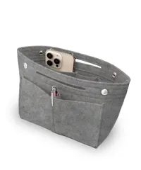 Annekor バッグインバッグ 【収納のプロ監修 底板付】 ペンホルダー付 フェルト インナーバッグ 軽量 ポーチ バックインバック メンズ レディース [アンコール] (ペールグレー)