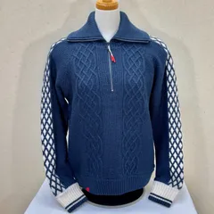 ROSASEN（ロサーセン）　レディース　『新品』　防風裏付きニットブルゾン　　ネイビー　　M、L　サイズ