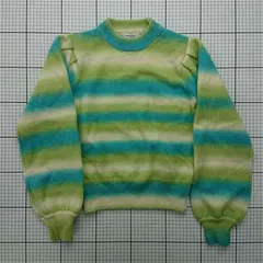 ◇ Θ マウジー MOUSSY ボーダーニットセーター ブルー系 レディース FREEサイズ E  【1602040057328】