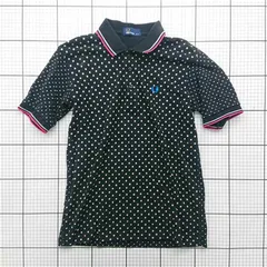 ◇ ⊂ フレッドペリー FRED PERRY F1529 ドット柄 ポロシャツ ブラック系 メンズ S E  【1602040057403】