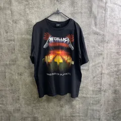 【Y-165】METALLICA MASTER OF PUPPETS Tシャツ XL ブラック バンドT メタル 定番人気 古着