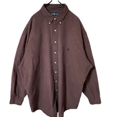 2XL ラルフローレン  ボタンダウン チェック オーバーサイズ  シャツ レディース ユニセックス メンズ 古着 長袖 CHM