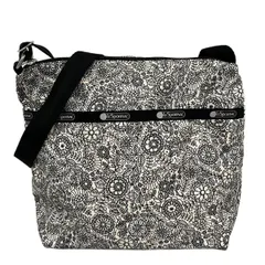 LESPORTSAC(レスポートサック) ショルダーバッグ - アイボリー×黒 フラワー(花)/斜めがけ