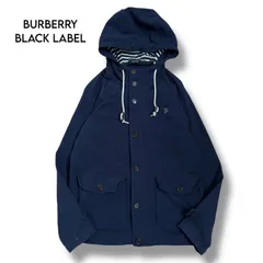【BURBERRY BLACK LABEL】ロゴ刻印ボタン フーデッドジャケット　3