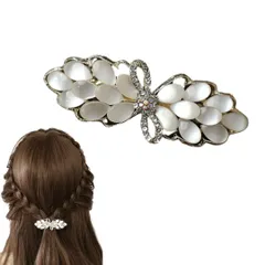 バレッタ 大きめ ヘアクリップ 花 パール ヘアバレッタ ハーフアップ ヘアアクセサリー 髪留め 髪飾り ヘアアクセ フラワー おしゃれ キラキラ 大人 結婚式 お呼ばれ成人式 誕生日 母の日 入学式 贈り物 卒業式 (フラワーA) [フラワーA]