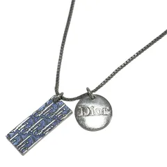 DIOR/ChristianDior(ディオール/クリスチャンディオール) ネックレス ロゴグラム ブルー×シルバー
