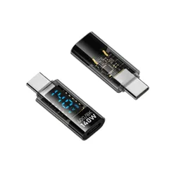 USB4.0 Type C 変換アダプタ LEDワットスクリーン表示 PD対応 140W急速充電 8K@60Hz映像出力 オス-メス 40Gbps高速データ転送 usb c ケーブル用 MacBook/スマホ/i-Phone/Galaxy/USBメモ ...
