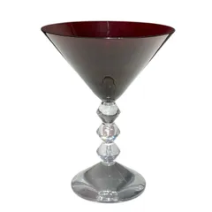 ☆Baccarat バカラ インテリア 小物 食器 クリスタル グラス ベガ マティー二グラス カクテルグラス レッド