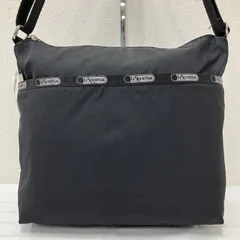 91　LeSportsac　レスポートサック　 ショルダーバッグ　斜めがけ　紐調節可能　 ブラック系　黒　ナイロン　軽量　 レディース