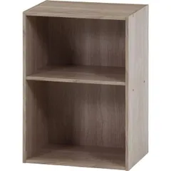 カラーボックス可動棚2段 アッシュグレー 組立品