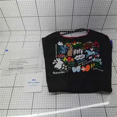 ◇ Θ ボールアンドチェーン Ball & Chain エコバッグ ブラック系 刺繍デザイン レディース E  【1602040016189】