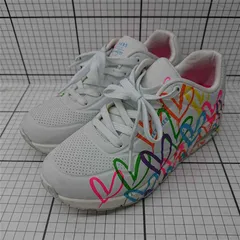 ◇ Θ スケッチャーズ SKECHERS 177981 ハート柄スニーカー ホワイト系 レディース 24.5cm E  【1602040056925】