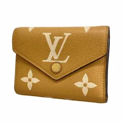 ルイ・ヴィトン(Louis Vuitton) ルイ・ヴィトン 三つ折り財布 モノグラム・アンプラント バイカラー ポルトフォイユヴィクトリーヌ M81459 ベージュ アリゾナレディース