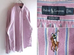 希少 00sビンテージ Ralph Lauren ラルフローレン CLASSIC FIT ロゴ刺繍 ストライプ オックスフォード BDシャツ XL RN41381正規品 USA企画