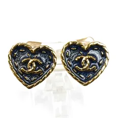 CHANEL シャネル GP ココマーク ハート イヤリング ABC742 10.1g レディース 中古 美品