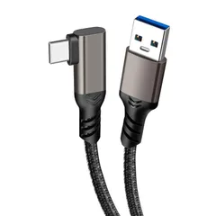 USB C ケーブル USB Type C ケーブル L字 USB3.2 Gen2標準 60W 3A急速充電 PD対応 10Gbpsデータ転送 高耐久 ナイロン編み 90度 スマートフォン|タブレット|ゲーム機などのusb cポートを搭載したデバイス ...