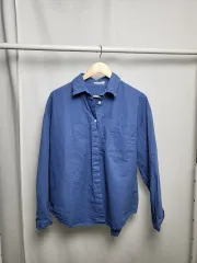 ブルー オーバーサイズ シャツ ユニセックス