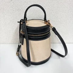 【136-a】ZARA　ザラ　2WAY　バケツ型バッグ　キャンバス生地　ショルダー　ハンドバッグ