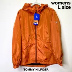 TOMMY HILFIGER トミーヒルフィガー ウインドブレーカー レディース  Lサイズ オレンジ ジャケット ライトアウター アウトドア ナイロンジャケット 防風 軽量 春秋