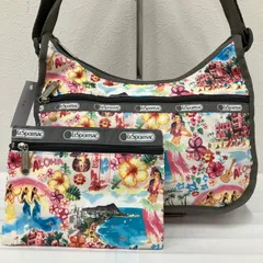 68　LeSportsac　レスポートサック　 ショルダーバッグ　斜めがけ　紐調節可能　 クラシックホーボー　ハワイ限定　 アロハドリーム　総柄　ナイロン　軽量　 ポーチ付き　レディース