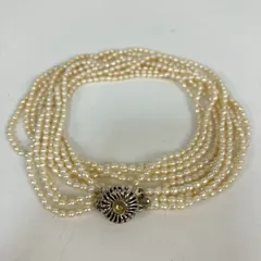 淡色パールネックレス 4連 ケシパール SILVER刻印 ベビーパール アクセサリー