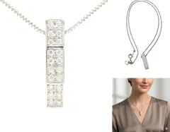 希少　TASAKI　タサキ　K18 WG　ダイヤモンド バー　ネックレス　インゴット パヴェ ダイヤ 20P　ペンダント　プラチナ　ホワイトゴールド　フラットバー