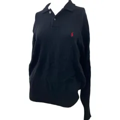 186005 POLO RALPH LAUREN ポロ・ラルフローレン 襟付き ニット M ブラック メンズ