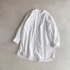 美品 / journal standard luxe ジャーナルスタンダードラックス / 長袖 コットン バンドカラー ワイド ロングシャツ / レディース フリーサイズ / オフホワイト / 日本製 / トップス