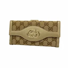 グッチ(Gucci) グッチ 長財布 GGキャンバス インターロッキングG 282426 キャンバス ベージュ シャンパンレディース