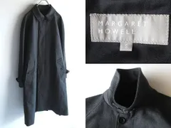 LOOK使用 MARGARET HOWELL マーガレットハウエル 2019AW WOOL SERGE ベルト付 ウールサージ コート S チャコールグレー 定価86900円 MHL.