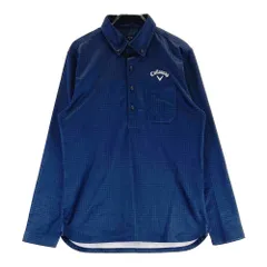 サイズ：M CALLAWAY キャロウェイ  裏起毛 長袖ポロシャツ ボタンダウン 総柄 ネイビー系 [240101633069] ゴルフウェア メンズ ストスト