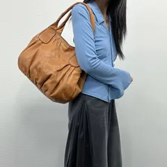【中古】miumiu ミュウミュウ ショルダーバッグ ブラウン レザー ヴィンテージ レディース【中古美品】HIBUOCHI VINTAGE　HBOC260223A01