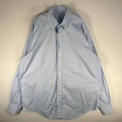 古着 ブルックスブラザーズ Brooks Brothers 長袖シャツ ボタンダウン Makers USA製 L  ブルー系 無地 メンズ