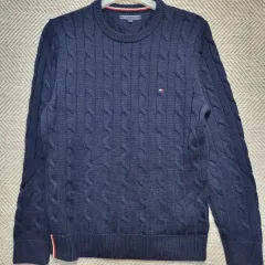 トミーヒルフィガー ネイビー ケーブル編み ケーブル編み