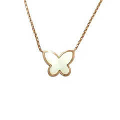 ヴァンドーム青山 Vandome Aoyama バタフライ パピヨン ネックレス マザーオブパール K10PG 2.3g【中古】