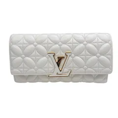 ルイ・ヴィトン LOUIS VUITTON ポルトフォイユ・カプシーヌ M63801 ホワイト モノグラム・フラワー レディース 長財布