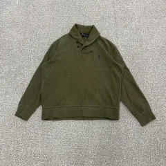 L ポロラルフローレン 刺繍 ショールカラー ニット 0204S1